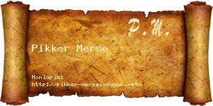 Pikker Merse névjegykártya